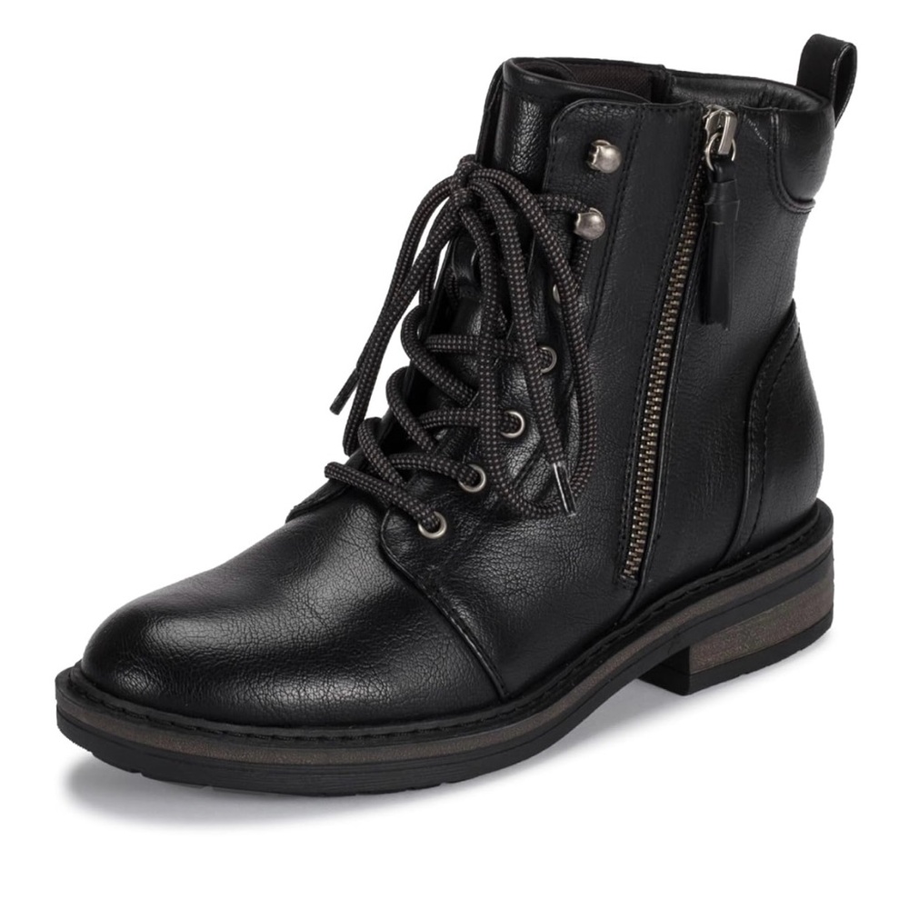 BareTraps Womens Amysue Faux Leather Heels Combat & Lace-up Boots